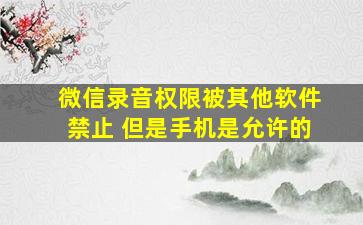 微信录音权限被其他软件禁止 但是手机是允许的